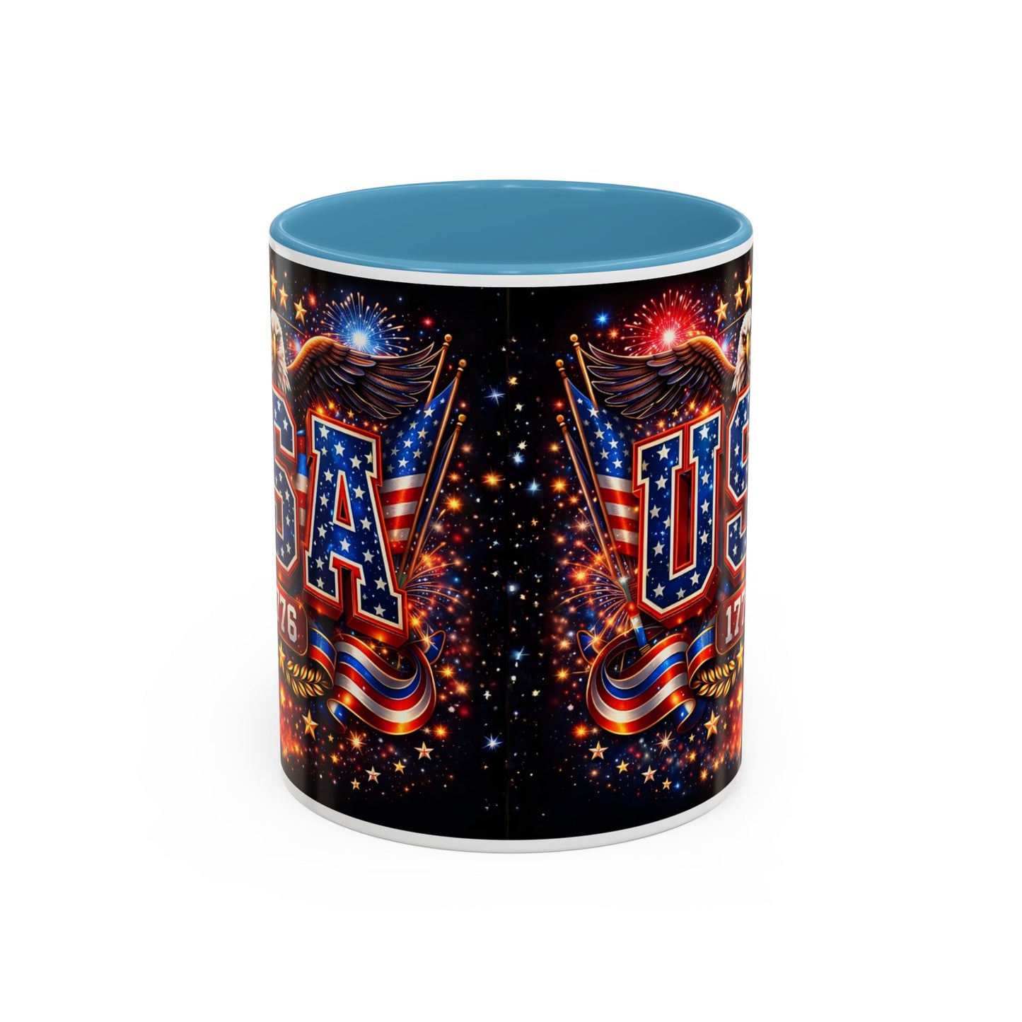 USA Eagle Coffee Mug – Patriotic 1776 Accent Mug (11/15oz)