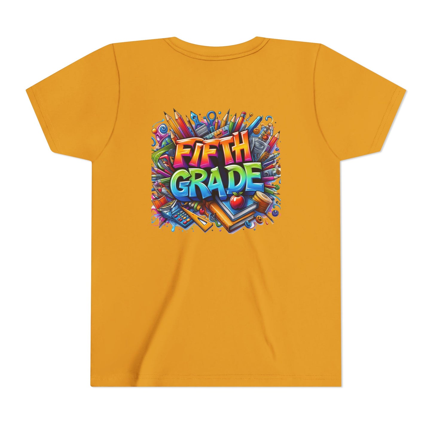 Fifth Grade Kid's Tee - Colorful School Supplies Back to School T-Shirt