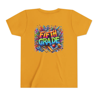 Fifth Grade Kid's Tee - Colorful School Supplies Back to School T-Shirt