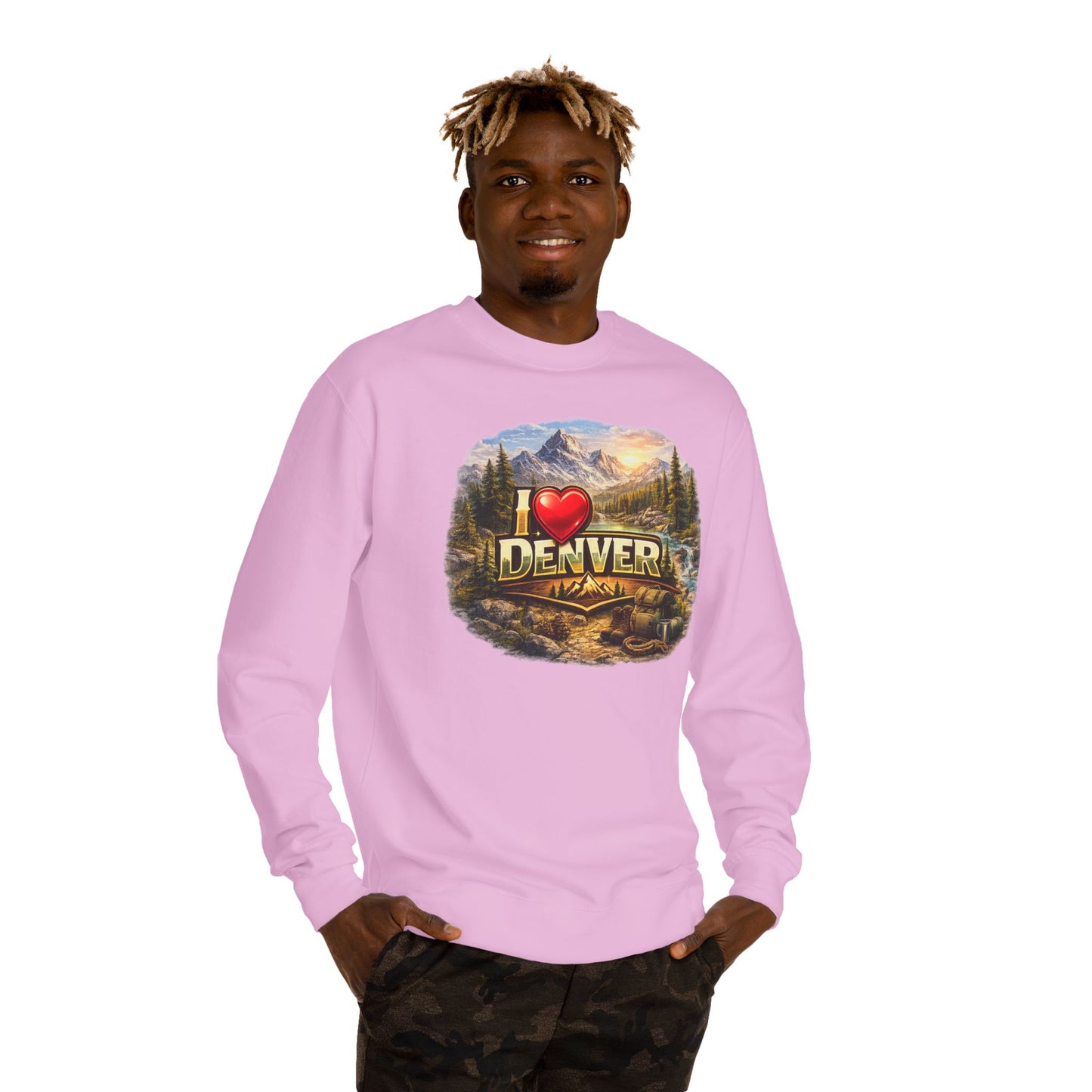I  Denver Scenic Sweatshirt - Mountain Landscape Crewneck