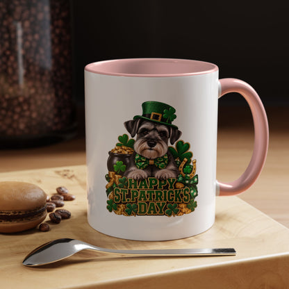 St. Patrick's Day Schnauzer Coffee Mug – Happy St. Patrick's Day Accent Mug