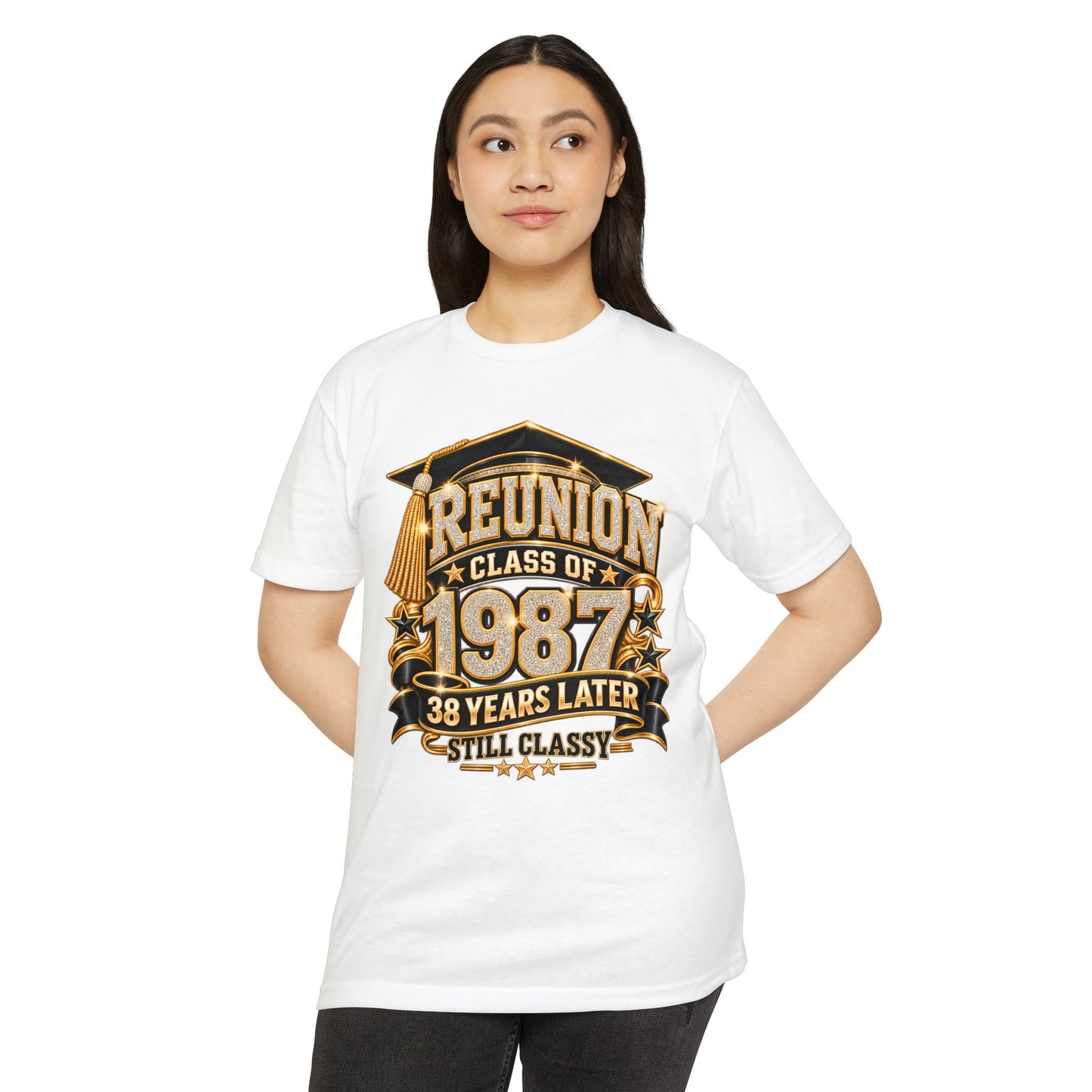 Class of 1987 Reunion T-Shirt — 38 Years Later "Still Classy"