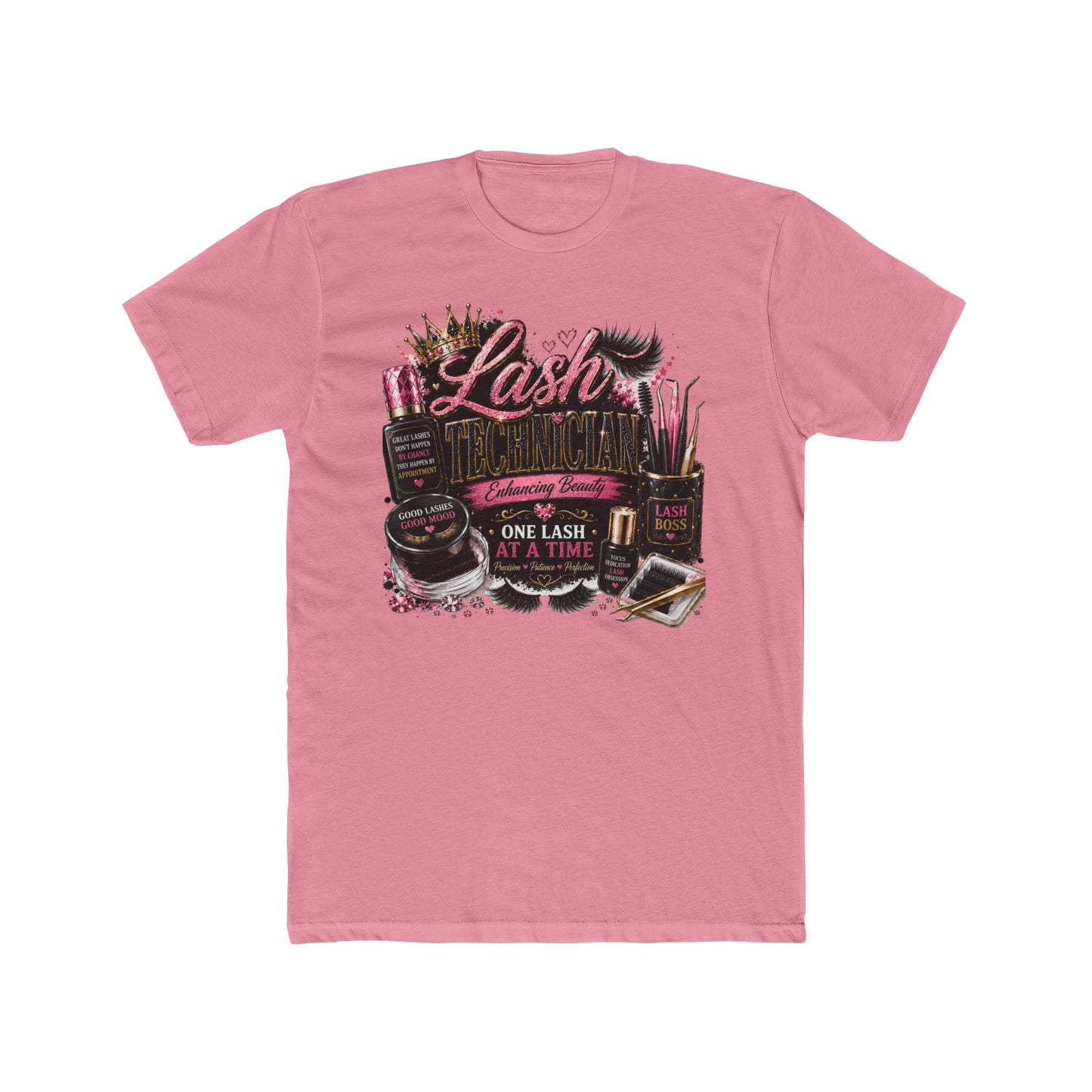 Lash Artist Crew Tee – “One Lash at a Time” Beauty Tools Graphic T-Shirt