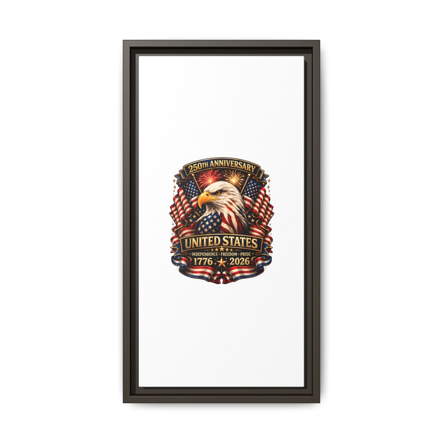 Patriotic Eagle 250th Anniversary Framed Canvas Print — United States 1776–2026