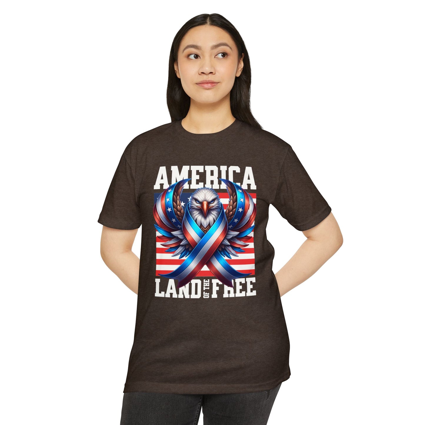 America Land of the Free Eagle Ribbon T-Shirt