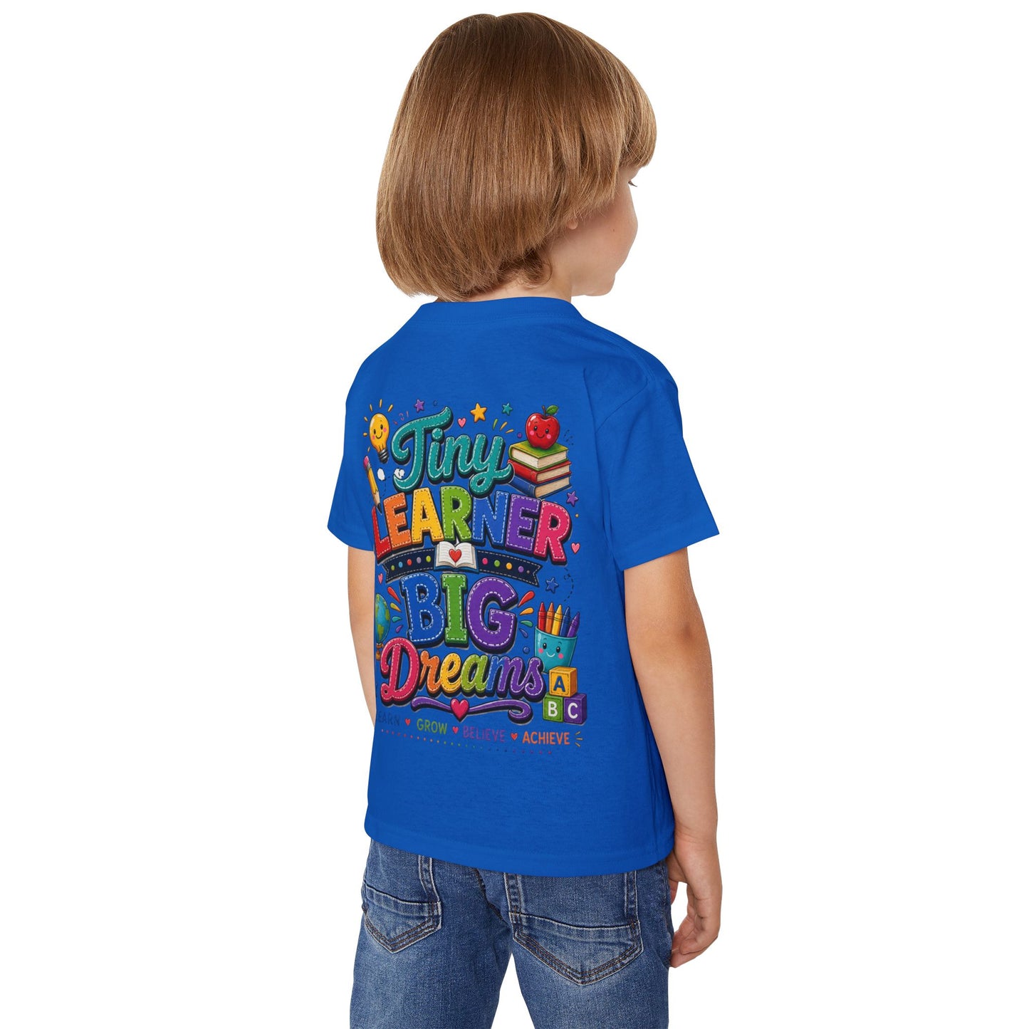 Toddler T‑Shirt — “Tiny Learner Big Dreams” Colorful Back‑to‑School Tee
