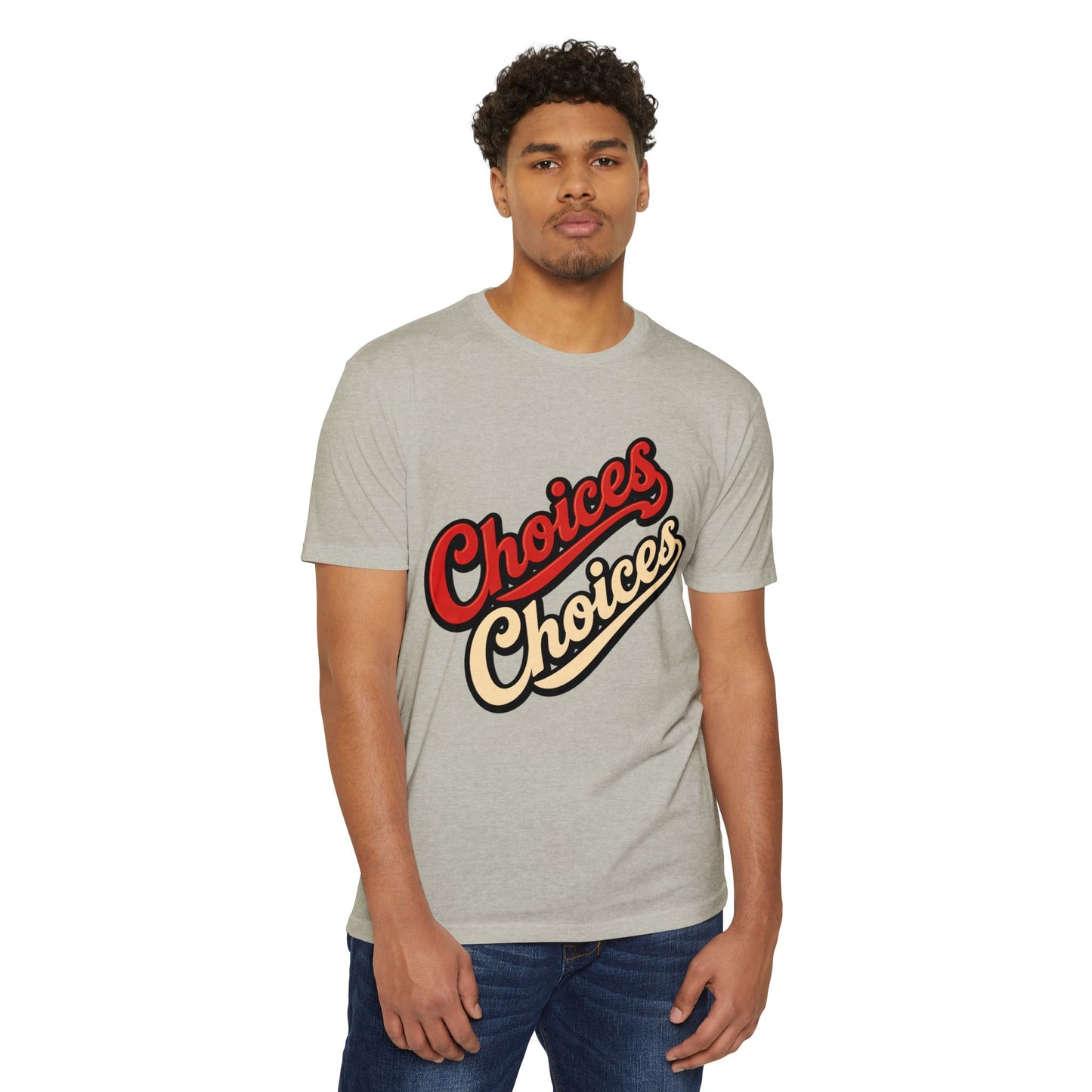 Choices Script T-Shirt — Retro Double-Word Graphic Tee
