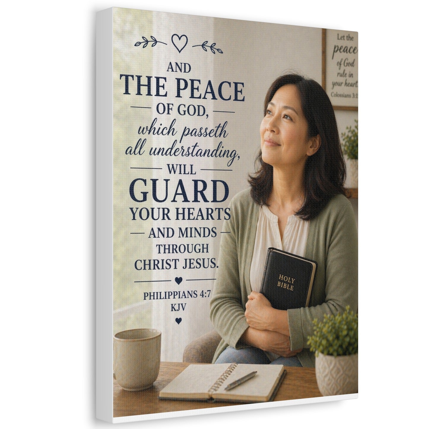 Stretched Canvas - "And the Peace of God" Philippians 4:7 Christian Wall Art