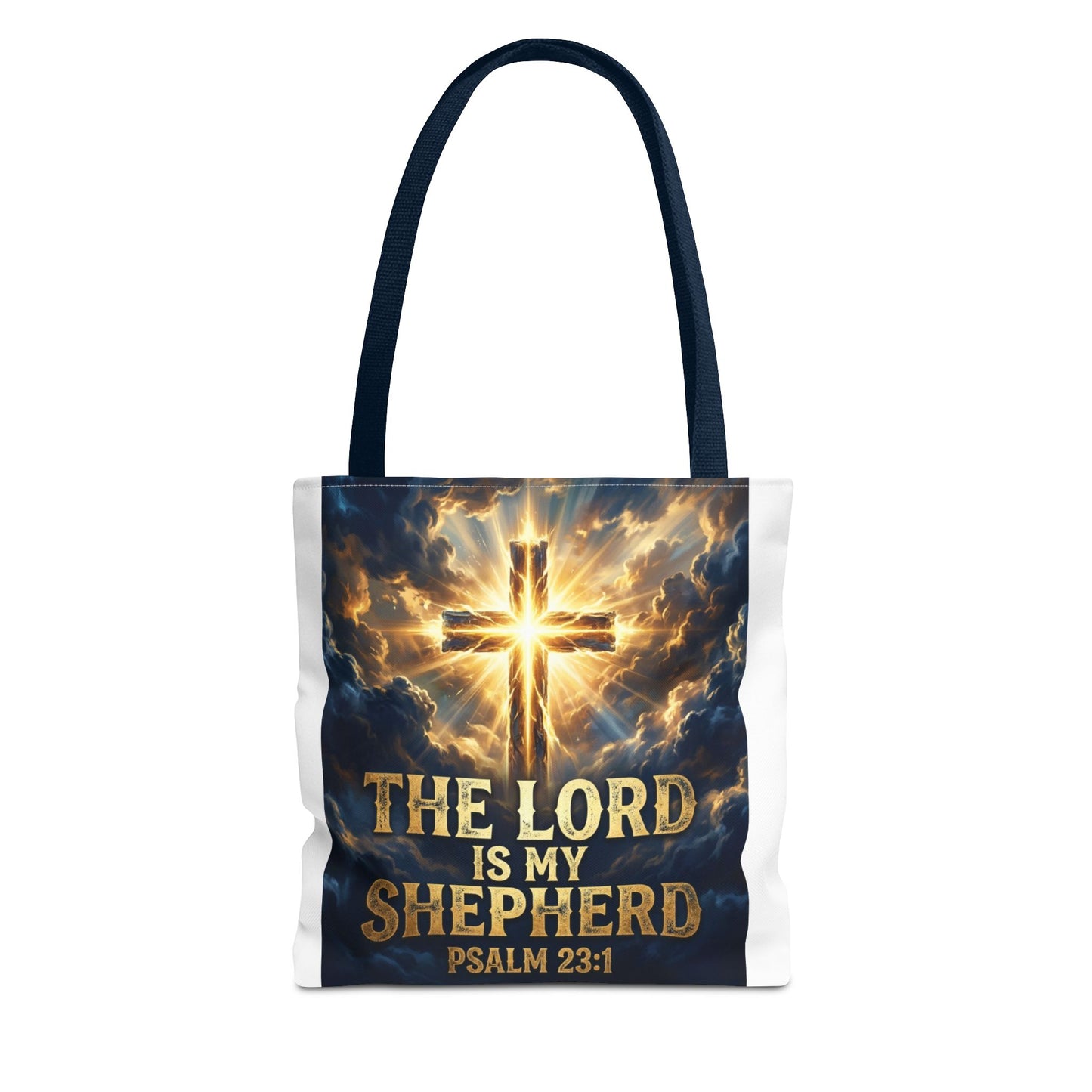 "The Lord Is My Shepherd" - Psalm 23:1 Religious Cross Tote Bag