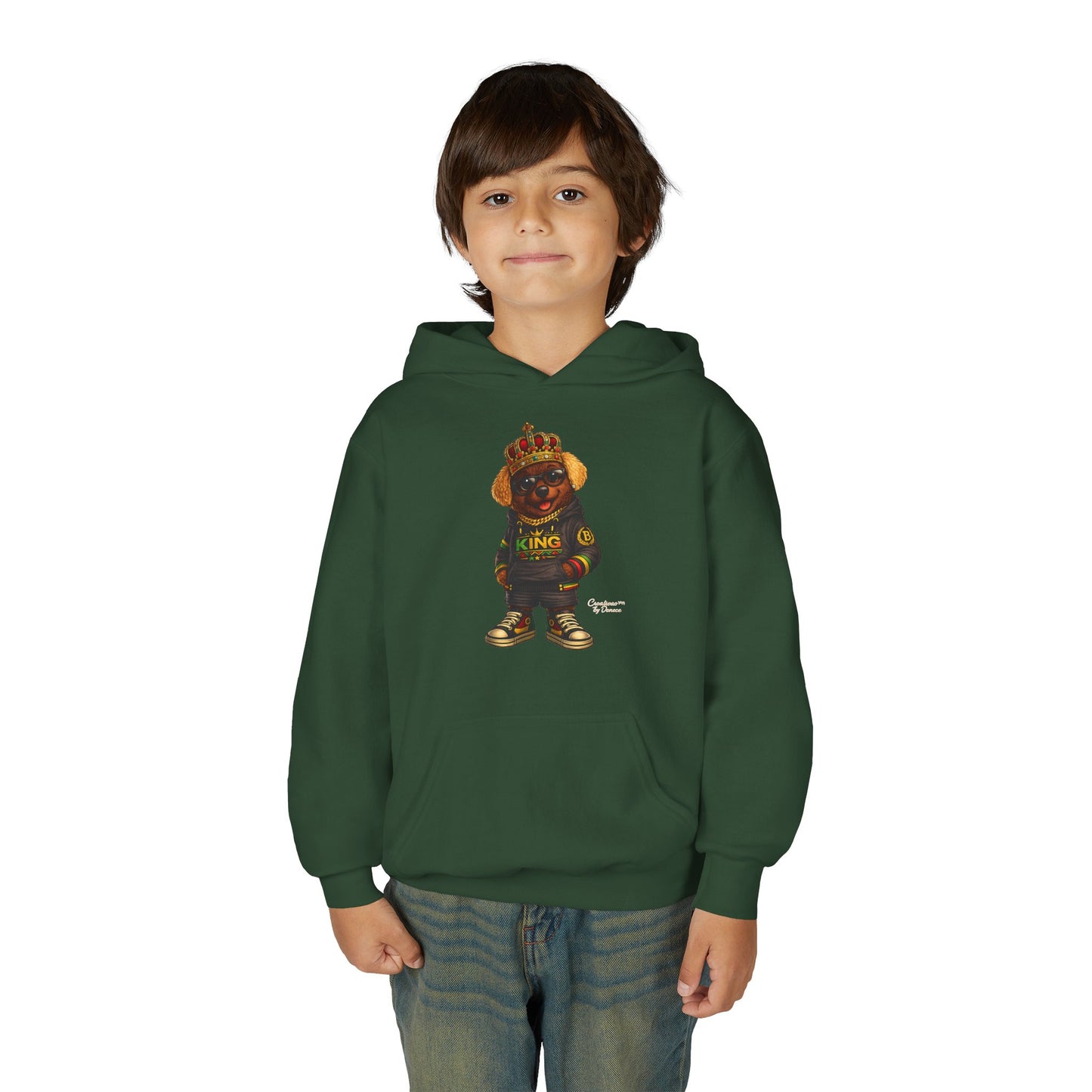 Youth Hoodie – 'King' Bear Streetwear Pullover