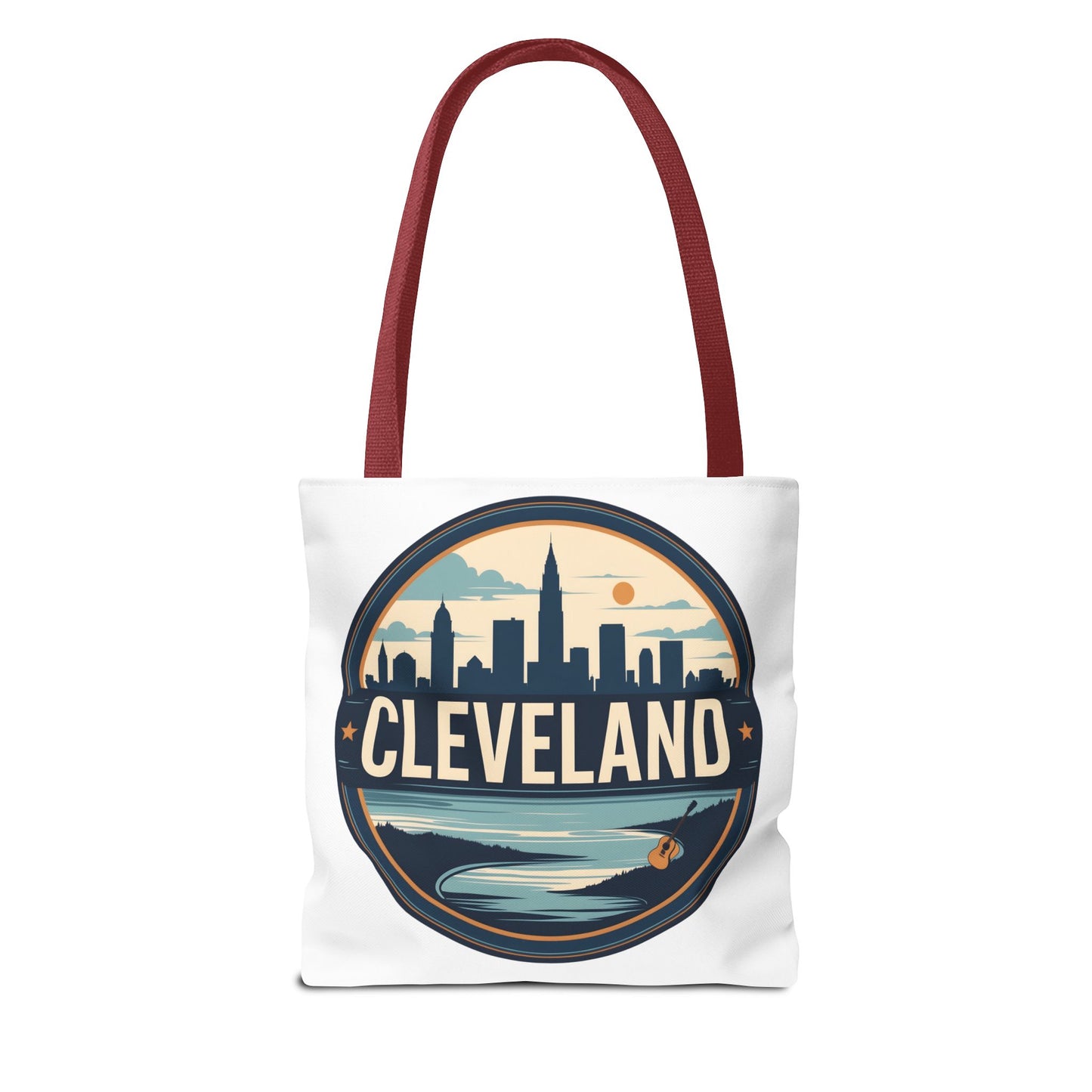 Cleveland Skyline Tote Bag — Vintage Cityscape Beach Design