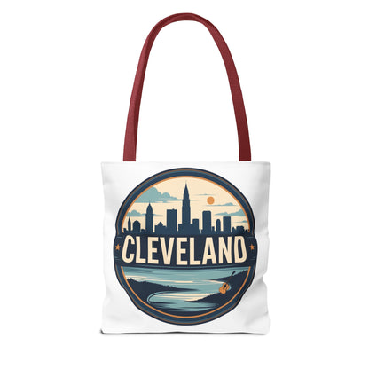 Cleveland Skyline Tote Bag — Vintage Cityscape Beach Design