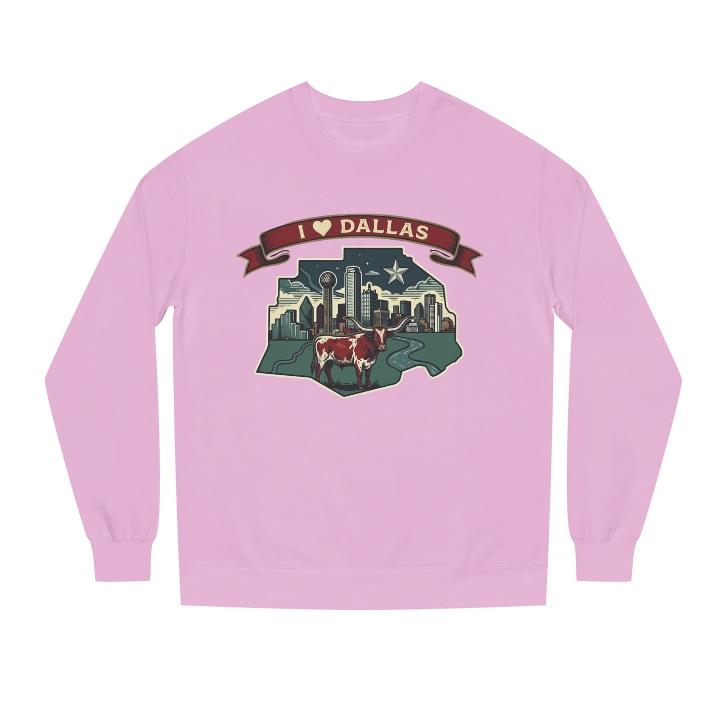 I  Dallas Skyline Sweatshirt — Vintage Texas Cityscape Crewneck