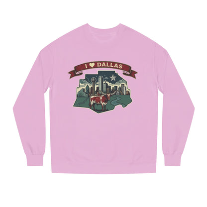 I  Dallas Skyline Sweatshirt — Vintage Texas Cityscape Crewneck