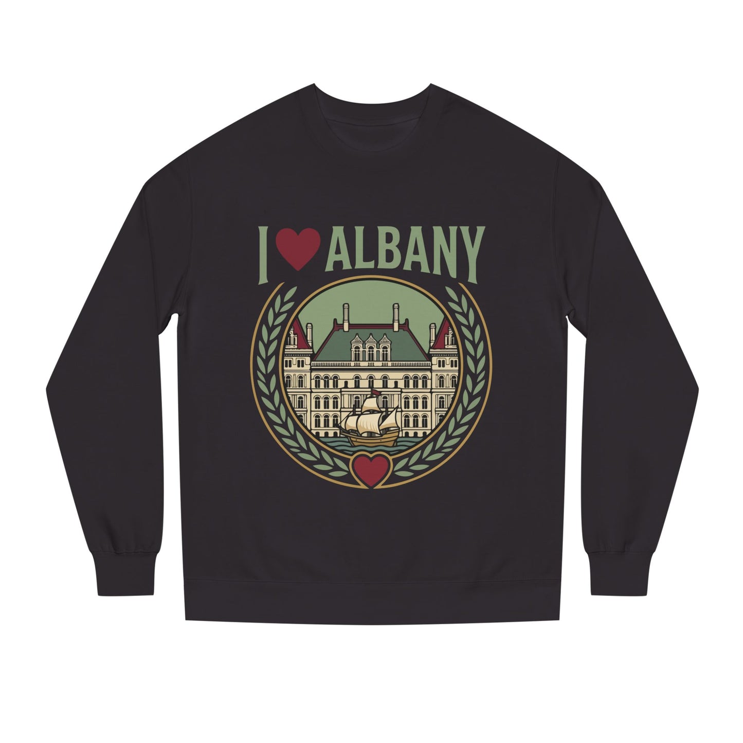 Albany Heart Crewneck Sweatshirt — I  Albany City Landmark Design