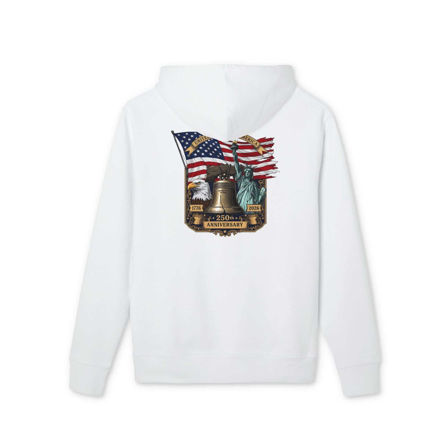 Liberty Bell Anniversary Hoodie — American Flag & Statue of Liberty Design