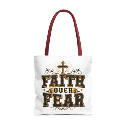 Faith Over Fear Tote Bag — Inspirational Christian Canvas Tote