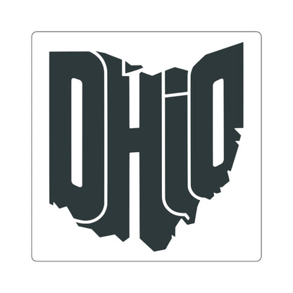 Ohio State Outline Sticker — Retro Bold OHIO Square Decal for Laptops & Water Bottles
