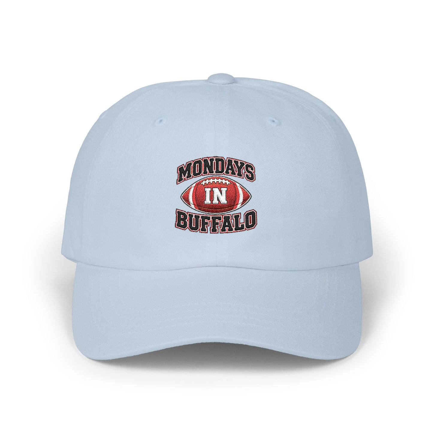 Dad Cap — "Mondays in Buffalo" Vintage Football Logo Hat