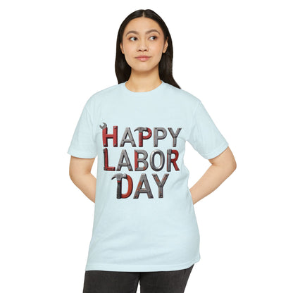 Labor Day T-Shirt — "Happy Labor Day" Tool-Style Graphic