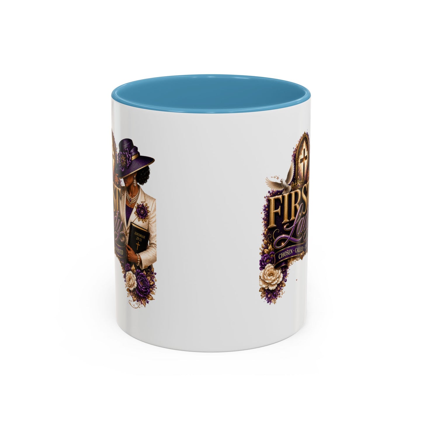 First Lady Church Coffee Mug — Elegant Purple Hat Gospel Tea Cup (11/15oz)