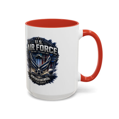 U.S. Air Force Accent Coffee Mug — Military Emblem 11/15oz