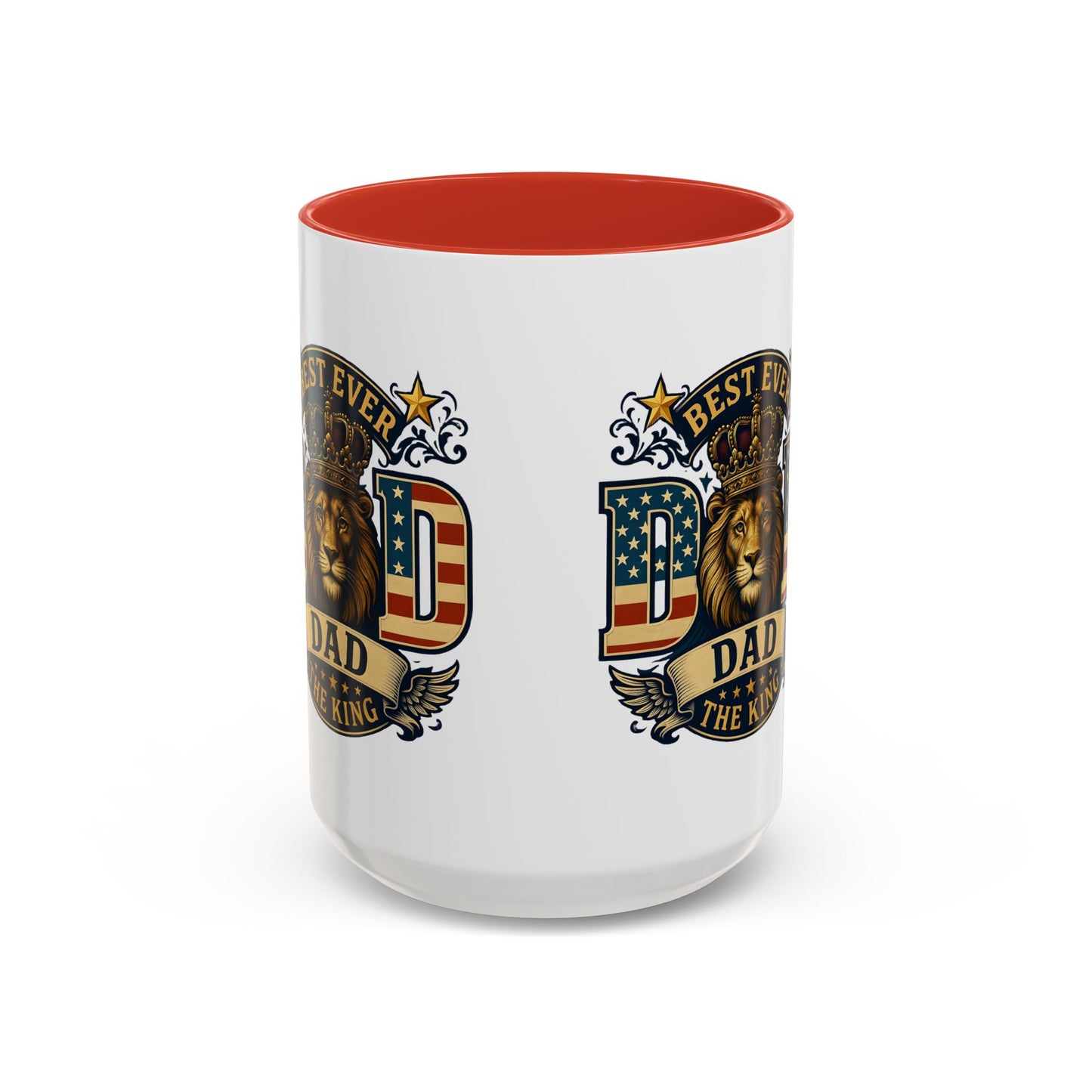 Best Ever Dad Coffee Mug — 'Dad the King' Lion Accent Mug (11/15oz)