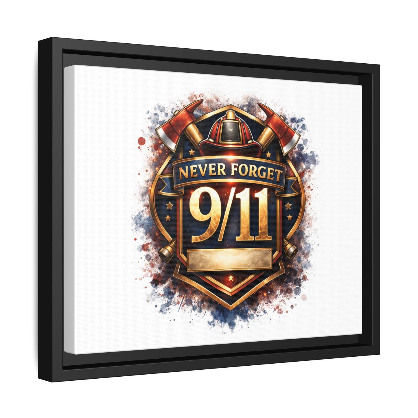 Framed Matte Canvas — 'Never Forget 9/11' Memorial Wall Art