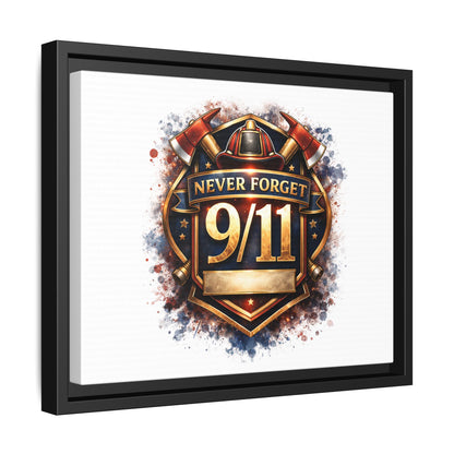 Framed Matte Canvas — 'Never Forget 9/11' Memorial Wall Art