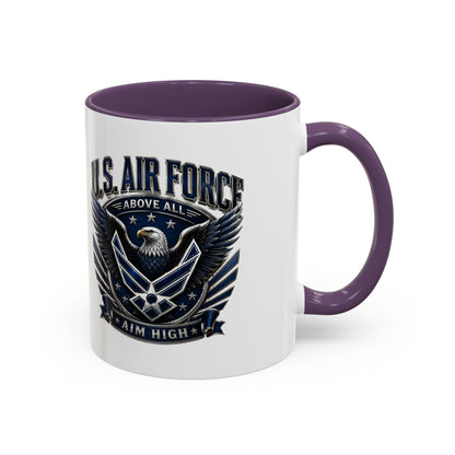 U.S. Air Force Eagle Coffee Mug – "Aim High" Accent Ceramic Mug (11/15oz)