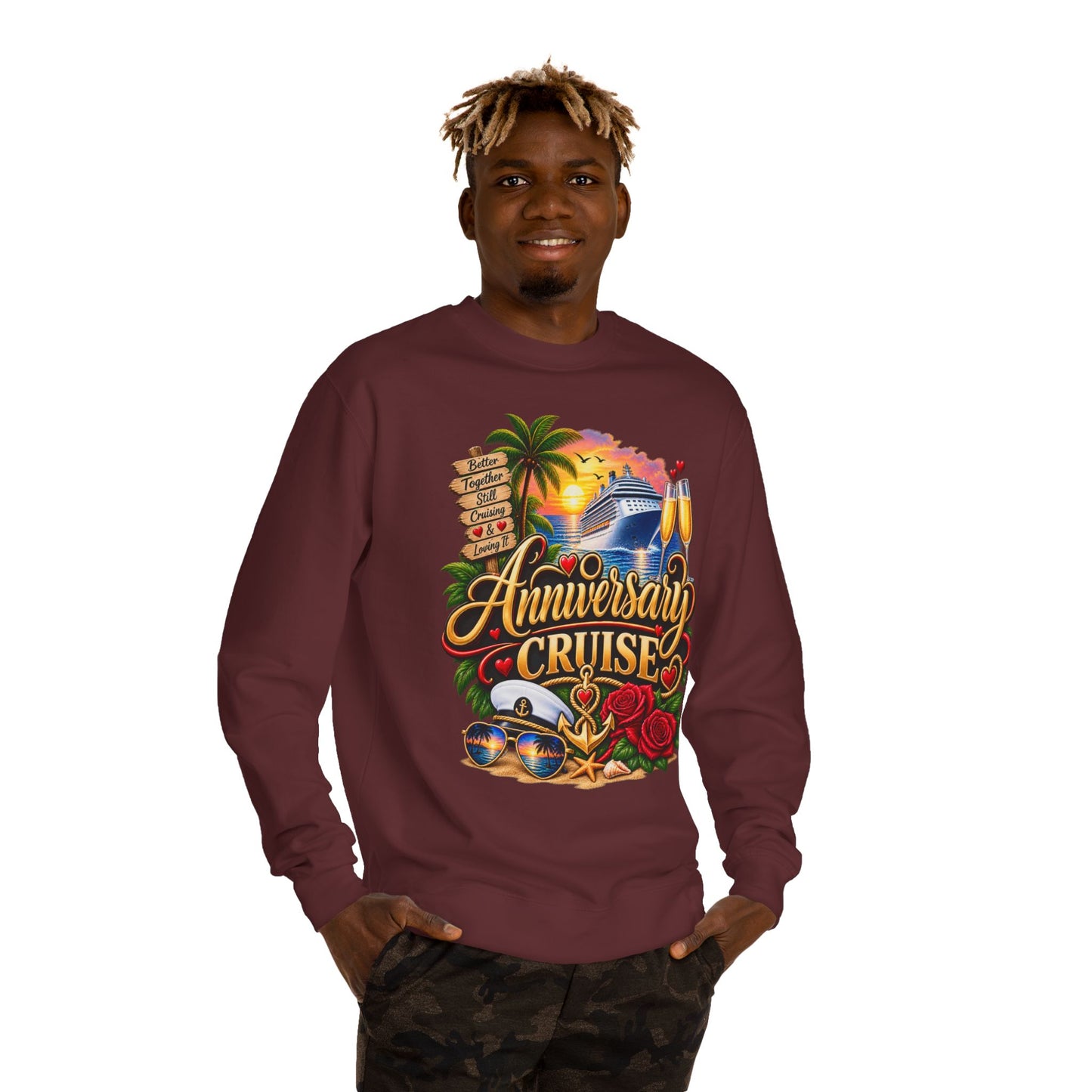 Anniversary Cruise Sweatshirt — Romantic Cruise Vacation Crewneck