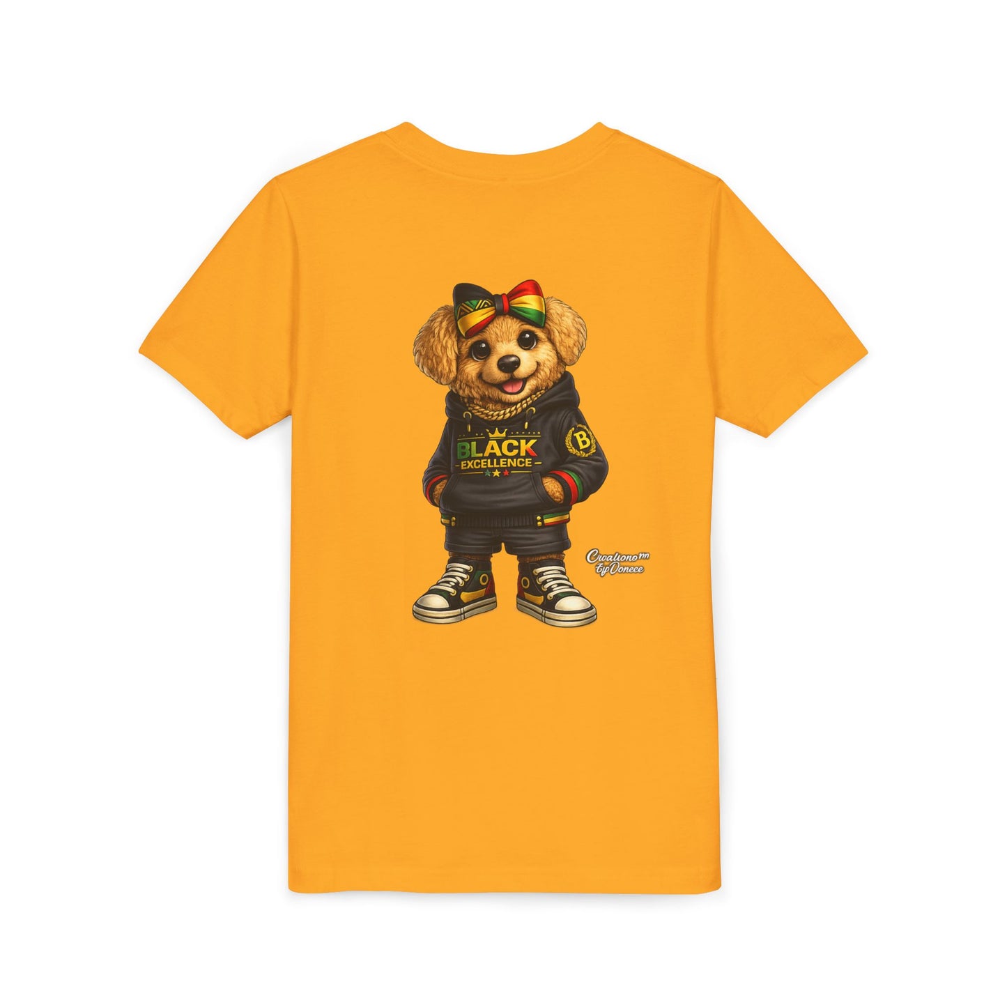 Youth Tee — Rasta Teddy "Black Excellence" Graphic Shirt