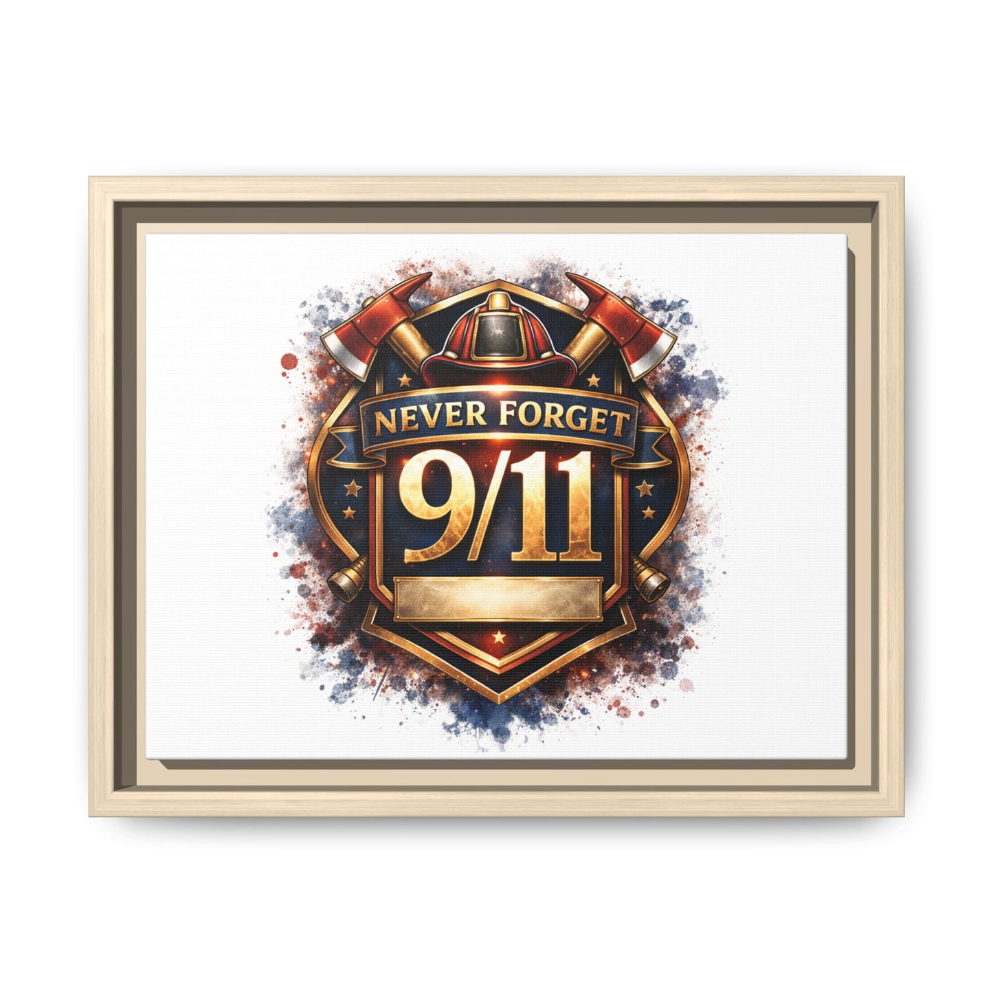 Framed Matte Canvas — 'Never Forget 9/11' Memorial Wall Art