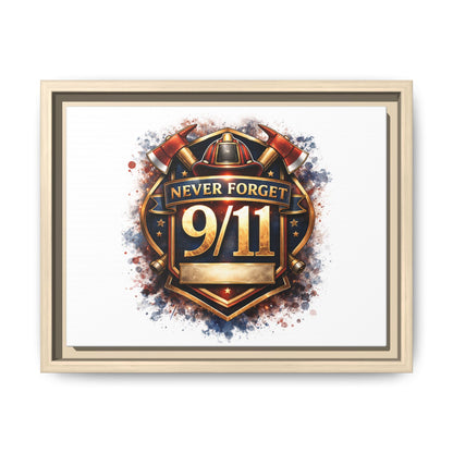 Framed Matte Canvas — 'Never Forget 9/11' Memorial Wall Art
