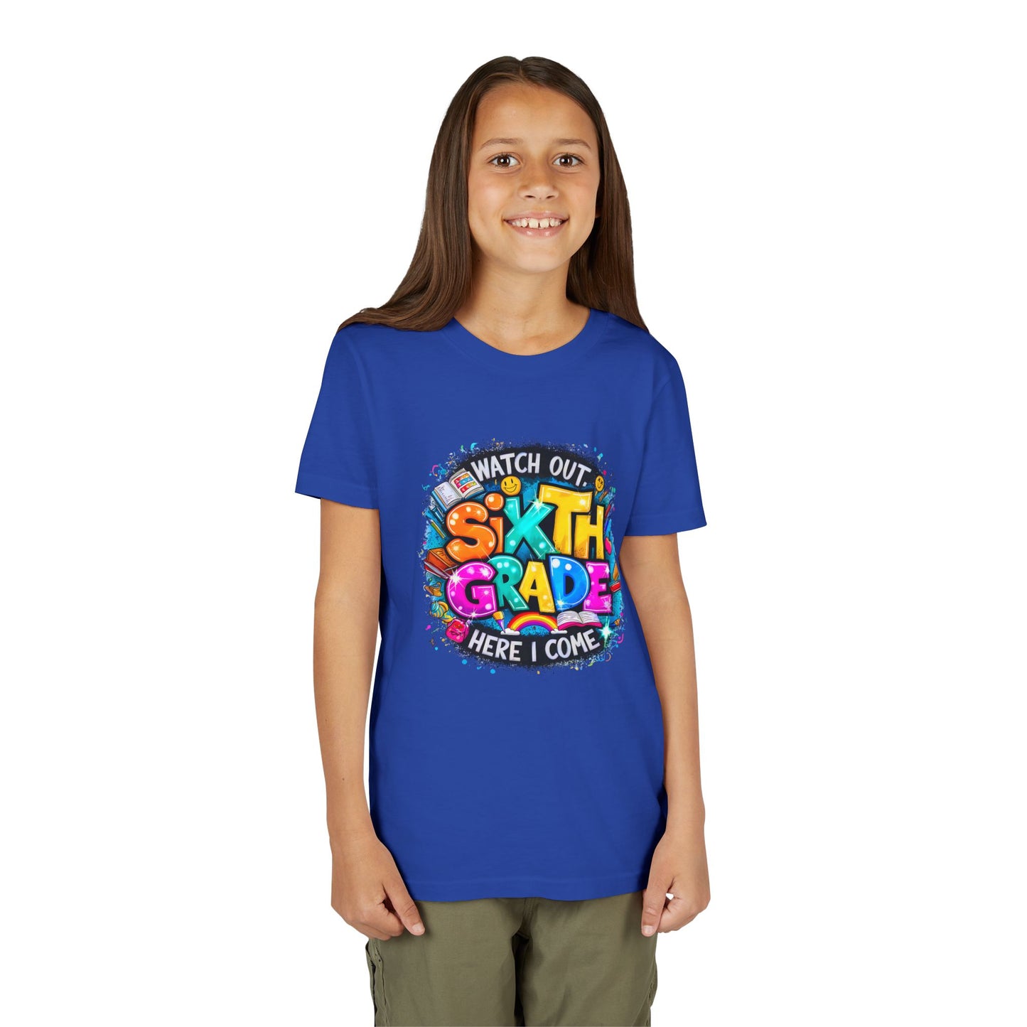 Youth Tee — "Watch Out Sixth Grade Here I Come" Back-to-School Graphic Shirt