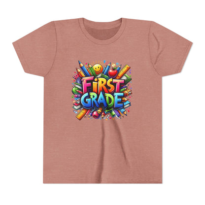 First Grade Kids Tee — Colorful Back-to-School Shirt for Boys & Girls