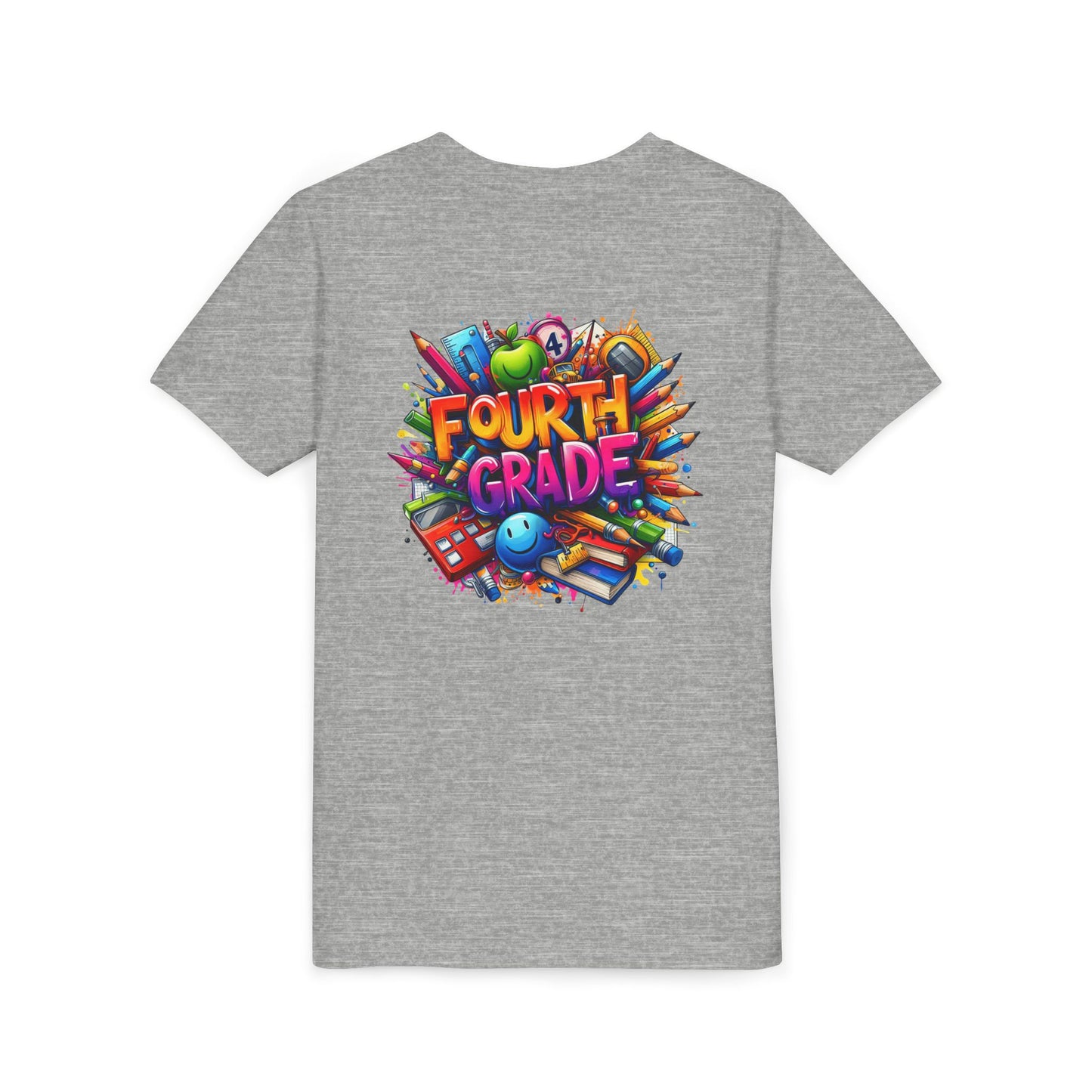 Fourth Grade Youth T‑Shirt – Colorful School Supplies Back to School Tee
