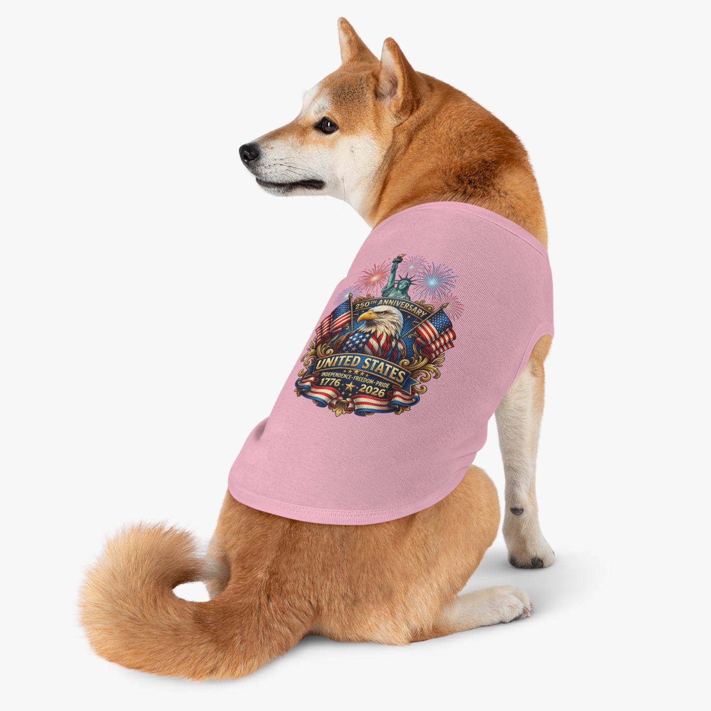 Patriotic Pet Tank — "United States 250th Anniversary 1776–2026" Dog Tank Top