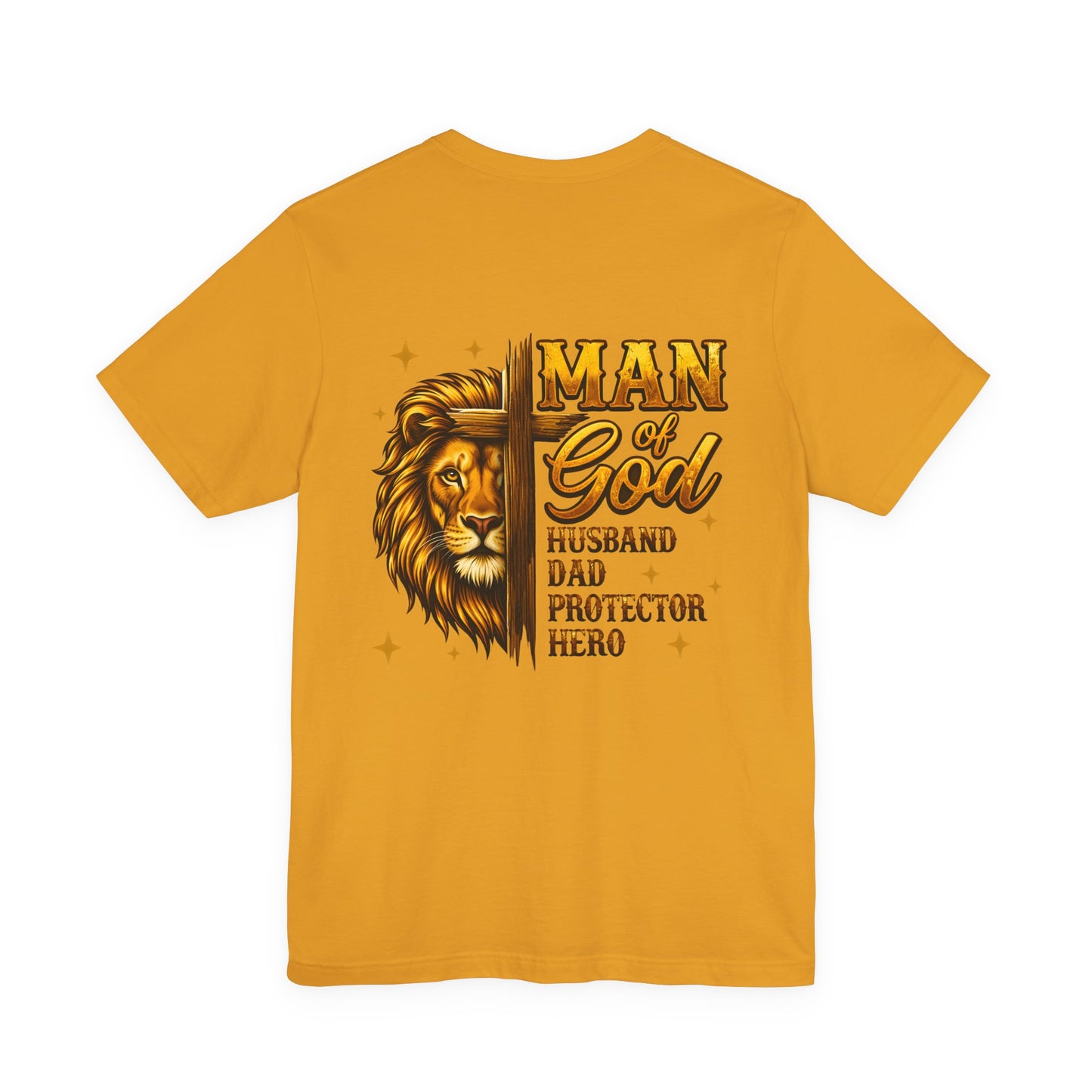 Man of God Lion T-Shirt – Husband, Dad, Protector Christian Tee