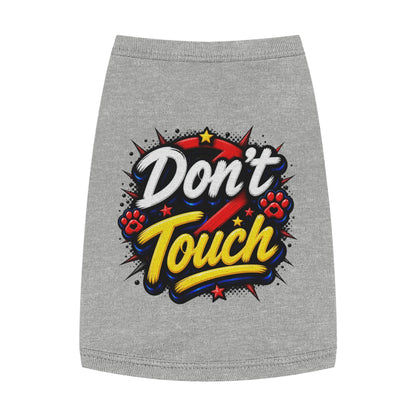 Pet Tank Top - "Don't Touch" Graphic Dog/Cat Shirt with Bold Paw Print Design