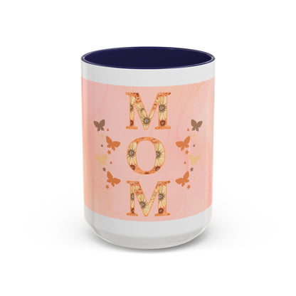 Mom Floral Accent Coffee Mug – Pink Butterfly Mother's Day Gift (11/15oz)
