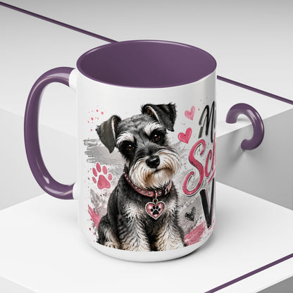 Miniature Schnauzer Vibes Accent Coffee Mug – 11/15oz