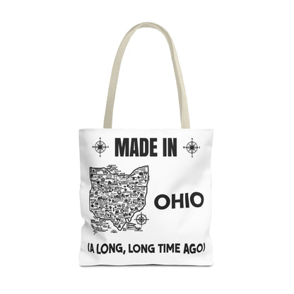 Made in Ohio Tote Bag — Vintage Map Design "A Long, Long Time Ago"