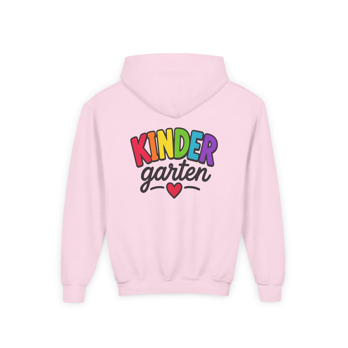 Kindergarten Kids Hoodie — Colorful Heart Graphic Back-to-School Sweatshirt