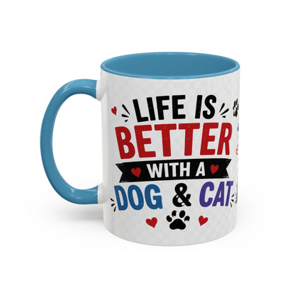 Dog and Cat Coffee Mug — 'This Is My Healer I'm A Cat' Cute Pet Lover Accent Mug (11/15oz)