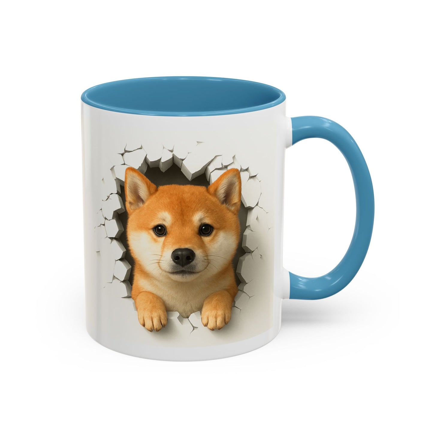 Shiba Inu Peeking Accent Coffee Mug – Cute Dog Lover Gift (11oz, 15oz)