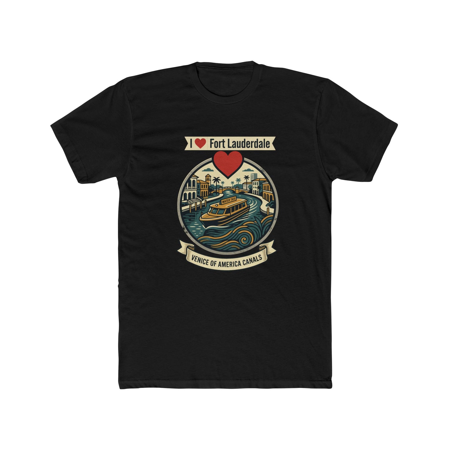 I Heart Fort Lauderdale Canals T‑Shirt — Venice of America Boat Graphic Tee