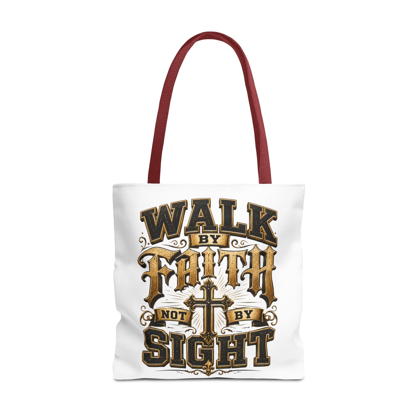Walk by Faith Tote Bag — Christian Inspirational Cross Tote