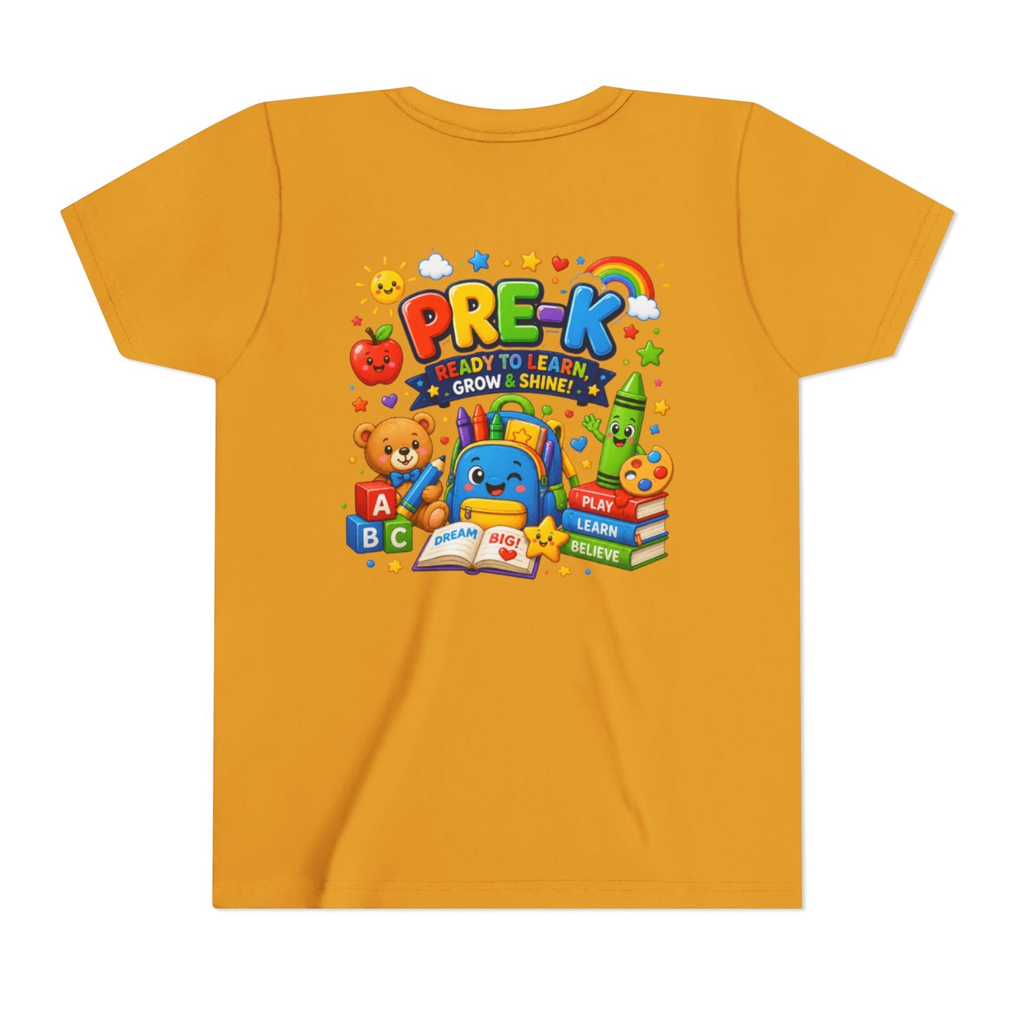 Pre-K Ready To Learn Kids T-Shirt — Colorful Preschool Back-to-School Tee