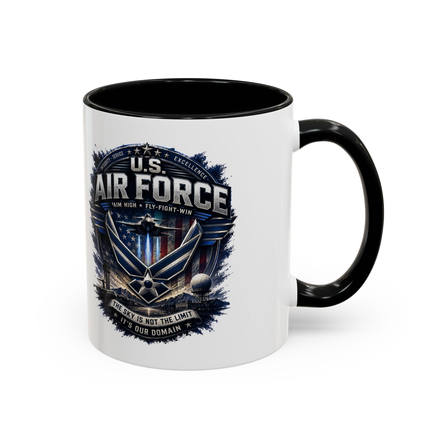 U.S. Air Force Accent Coffee Mug — Military Emblem 11/15oz